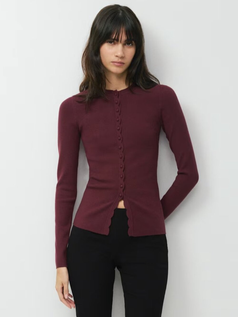NWT Aritiza SHELLY Cardigan Gala Plum M